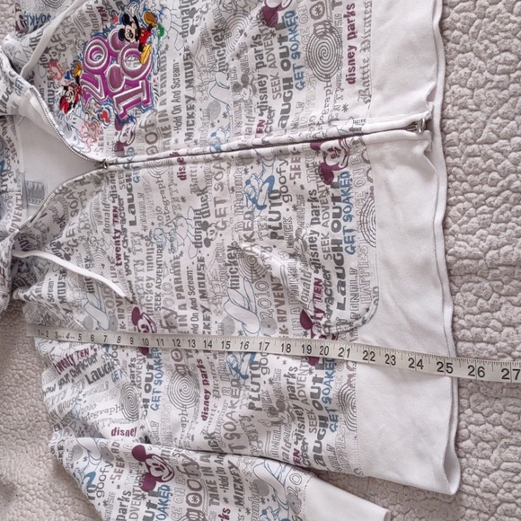 Walt Disney World Disneyland Resort 1X 2010 Word Print Full Zip Embroider Hoodie - Picture 6 of 15